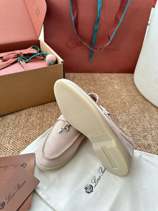 Loro Piana Suede Loafers with Charm Decor - Elegant Comfort - Picture 8 of 8